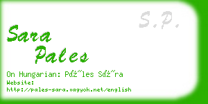 sara pales business card